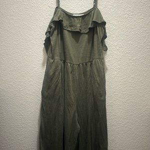 Dark Green Off-The-Shoulder Romper